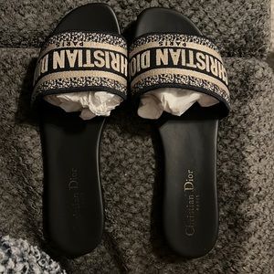 Deep Blue Christian Dior Slides SZ 39